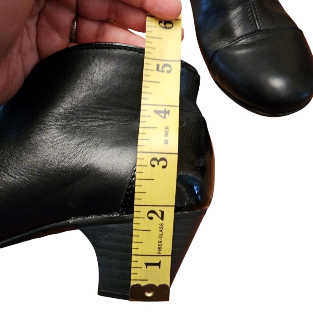 Rieker Black Leather Ankle Booties Size 37 - Picture 9 of 11